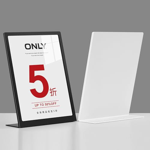 Carbon Steel Sign Holder (T Shape White A5 148×210mm/ 5.83×8.27 inches) - color: T Shape White A5 148×210mm/ 5.83×8.27 inches
