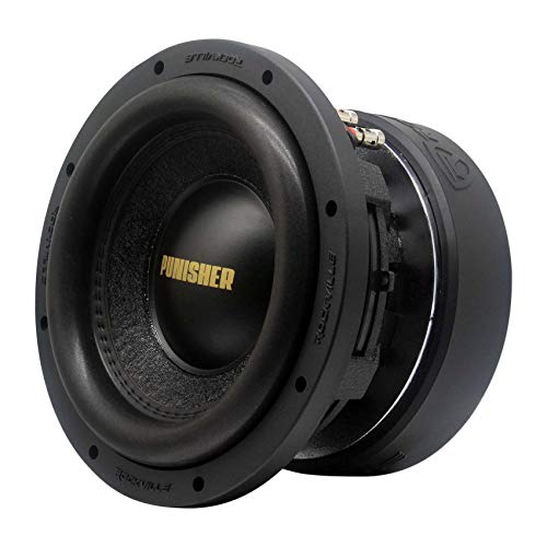 Rockville Punisher 8D2 8" Dual 2-Ohm Competition Car Audio Subwoofer | 3000W Peak / 750W RMS, 2.5" 4-Layer OFC Voice Coil, 145 Oz Magnet, Aluminum Basket, Paper Cone, Foam Surround, 26mm Xmax