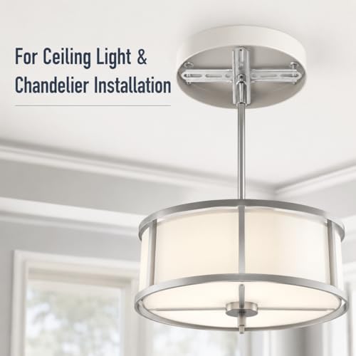 Ceiling Light Mounting Bracket Crossbar Metal Lamp Fixture 7.08In Cross Hanging Board Wall Mount Plate for Canopy Chandelier Light