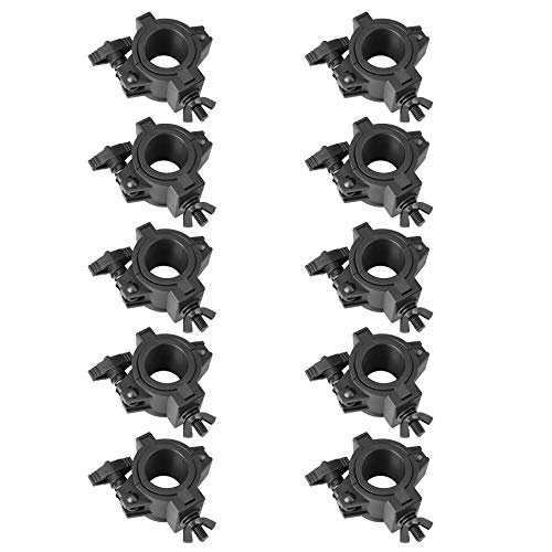 10 Pack Stage Lighting Clamp, DJ O Truss Hook for 1" 1-1/2" 2" Tube, 33 lbs | Plastic