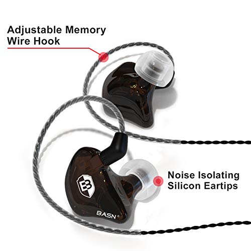 BASN Bsinger BC100 in Ear Monitor Headphones,Brown | Universal Fit Noise Isolating IEM Earphones for Musicians Singers Studio Audiophiles - color: Brown