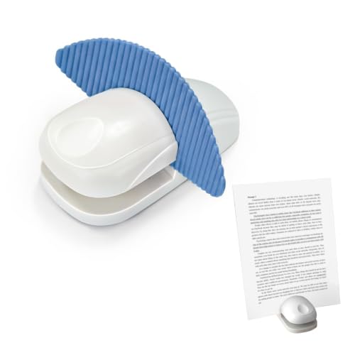 Paper Holder for Typing, Plastic Document Holder for Typing, Compact Paper Holder for Desk and Paper Stand for Typing with Non-Slip Base, A4 Copy Holder, Blue - color: Blue