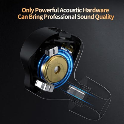 KZ ZS12 PRO X in Ear Monitor Headphones, Wired Gaming Earbuds 1DD+5BA Hybrid Driver IEM Earphone without Mic, KZ IEM in Ear Monitors for Musician Audiophile,2Pin IEM Cable, without Tuning Switch,Black