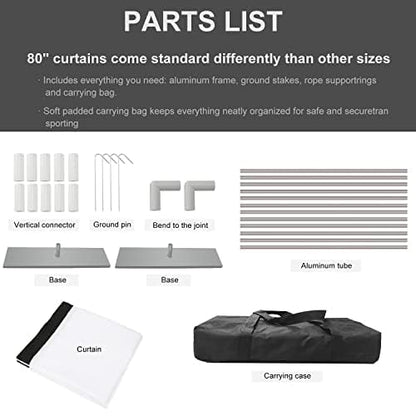 SKERELL Outdoor Projector Screen with Stand : Portable Projection Screen for Outside Theater Home Backyard Movies 80 inch [SKLI-080] - size: 80 inch