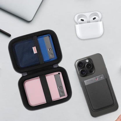 BOVKE Carrying Case for PLAUD Note AI Voice Recorder and Magnetic Protective Case, PLAUD Note Digital Audio Recorder Storage Bag Holder with Extra Space for Charging Cables, Magnetic Ring, Black