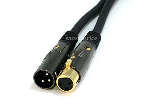 Monoprice XLR Male to XLR Female Cable - for Microphone, Gold Plated, 16AWG, 10 Feet, Black - Premier Series - size: 10ft, style: Premier Series