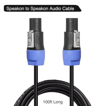 Sound Town Speakon to Speakon Speaker Cable, 100 Feet, 14 Gauge, 2 Conductor, Male to Male (STC-14NN100) - size: 100 Feet 14 Gauge Speakon to Speakon