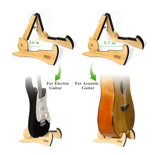 Guitar Stand, Acoustic Guitar Stand with Padded Foam, Classical Electric Guitar Stand,Folding Bass Guitar Display Stand Travel Guitar Stand, Compatible with Mandolin, Bass, Banjo, Ukulele,Rabbit-Shape Patented (Bamboo) - color: Bamboo