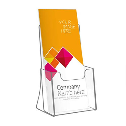 NIUBEE Acrylic Brochure Holder 4 x 6, Flyer Holder Stands Display, 6 Pack | Clear Brochure Display Stand for 4" Trifold Pages, Literature Holder Countertop for Magazine,Pamphlet, Booklets,Menu,Journals - size: 4" x 6", style: 6 Pack