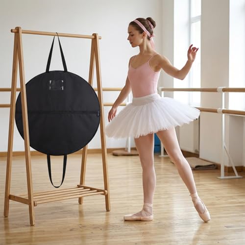 Tutu Garment Bag for Ballet, 40 Inch Foldable Pancake Tutu Bag for Hanging Clothes, Dance Ballet Bags with Full Zipper, Storage Bags for Costume, Travel