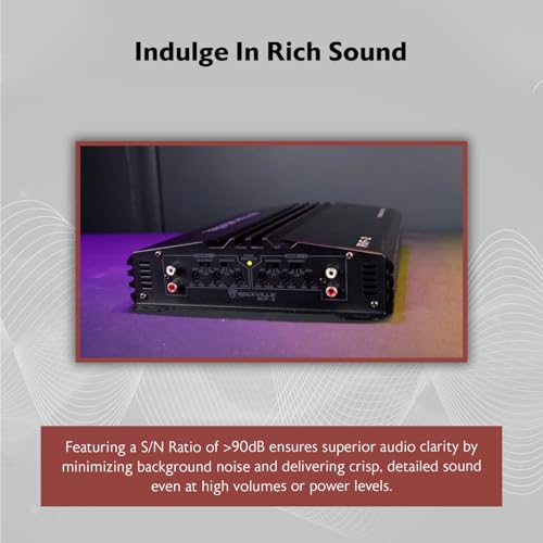 Rockville RVF-2 4-Channel Car Amplifier, 1200W Peak/300W RMS, Class-AB, MOSFET, Adjustable Crossover, Bass EQ, Perfect for Subwoofers and Car Audio | MOSFET Power Supply, Adjustable Crossover, 12dB Bass EQ, IC Protection, Soft Start, 2 Ohm Stable, LP/HP F