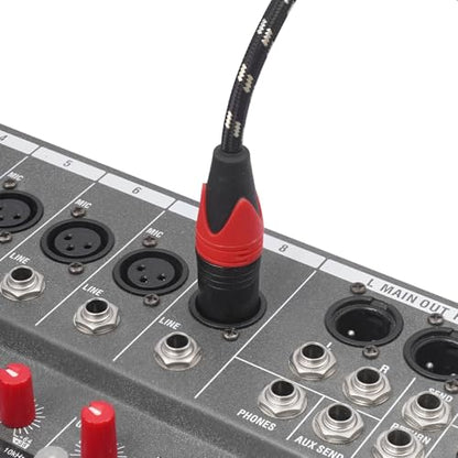 XLR Cable 50ft 4 Packs - Premium Balanced Microphone Cable with 3-Pin XLR Male to Female Mic Speaker Cable, Black and White Grid Layer, Pure Copper and Plated Conductors - color: Black White Grid, size: 50 FT, 4Packs