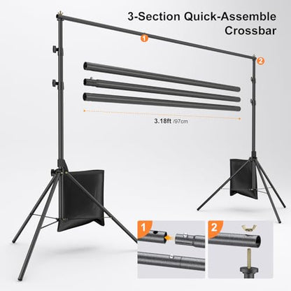 LINCO Lincostore Backdrop Stand Kit 9.4x8.3ft(WXH) for Party Photography - size: 9.4x8.3 ft