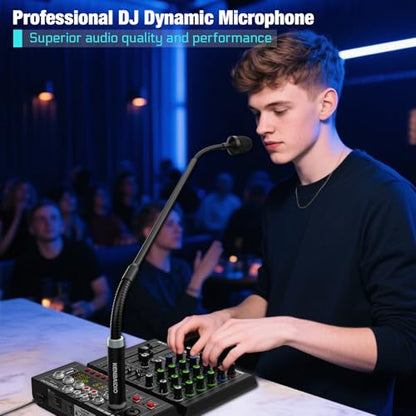 Gooseneck Microphone 23 Inch DJ Mic Professional Dynamic Bob Barker Microphone for Audio Mixer,Dedicated Disc,Shouting,KTV Bar,Podium,Conference,Metal Supports 360°Rotation,Bending,3-pin XLR - size: 23 Inch