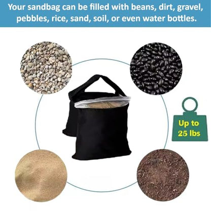 20 Pack Weight Sand Bags Saddle-Bag Style for Photography Tripod, Video Equipment, Studio Set, Light Stand, Film Set, Folding Chair, Camping Tents, Sports, Indoor Outdoor Use - style: 20-Pack