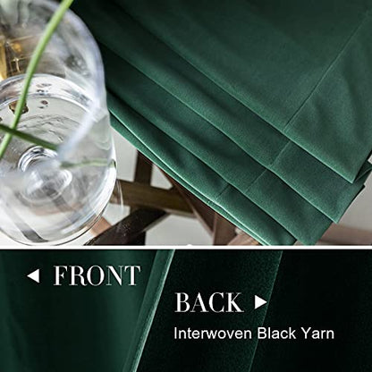 jinchan Emerald Green Velvet Blackout Curtains 84 Inch Long Living Room Curtains for Bedroom Thermal Insulated Room Darkening Drapes Soft Luxury Sun Blocking Single Panel Curtain Rod Pocket, 1 Panel - color: Emerald Green, size: 52"W x 84"L (Pack of 1)