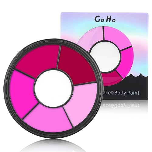 Go Ho 6 Colors Hot Pink Face Body Paint,Cream Washable Formula Face Paint for Halloween Cosplay,Body Paint SFX Makeup Palette,Professional Face Paint Makeup - color: 6 Colors Hot Pink Makeup