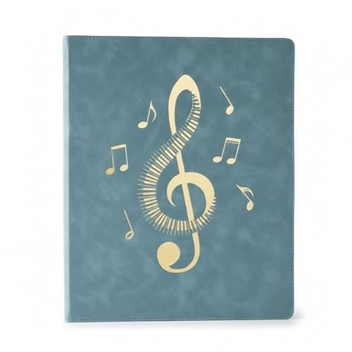 Blue Sheet Music Folder 4-Ring PU Binder 20 Non-Reflective Sheets/40 Page - color: Blue