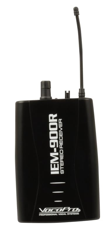 VocoPro Wireless in Ear Monitor System with 4 Bodypack Receivers, 900 MHz UHF, Stereo IEM Network, Ear Monitors for Musicians, Church, and Live Event Translation - IEM-900-ST4