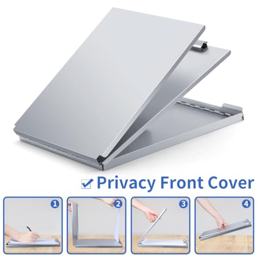 Aluminum Clipboard with Storage, Form Holder Steel Stainless Binder with Metal High Capacity Clip,Heavy Duty Made for Nurses Medical Personnel Jobsite Professionals Stationery Items - size: Letter Size(1 Pack)