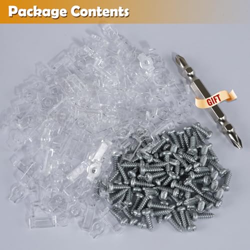 100 Pack Strip Light Mounting Brackets,Fixing Clips,One-Side Fixing,100 Screws Included (For 10mm Wide IP68 Silicone Cover Strips) - style: For 10mm Wide IP68 Silicone Cover Strips