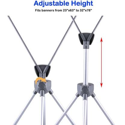 Adjustable X Banner Stand, Fits 23 to 32 Inch Wide and 63 to 78 Inch Tall Banners, Portable Display with Carrying Bag, Perfect for Trade Shows, Exhibitions, Conferences and Events, Pack of 4 - size: 4 Pack Best Selling Banner Stand