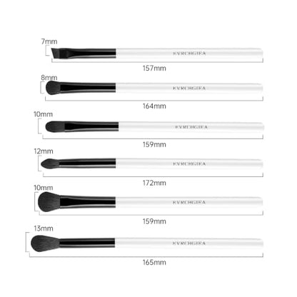 Eye Makeup Brush Set, 6 Pcs Professional Blending Eyeshadow Makeup Brushes for Concealer Eyebrows Eyeliner, Soft Hairs & Wood Handle…… (matte black 6pcs) - color: matte black 6pcs