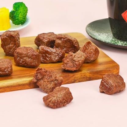 10PCS Fake Steak Blocks for Display Teaching (1.5 Inch) | PVC Steak Props, Lifelike. Wipe Clean, Indoor Outdoor Use, For Restaurant Decor, Food Photography, Teaching Aids