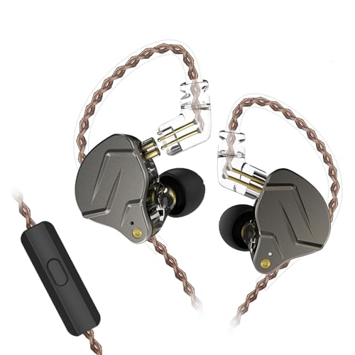 FEDAI KZ ZSN Pro IEM in Ear Monitors,HiFi Wired Earbuds Headphones with Hybrid Dual Driver 1BA 1DD High Fidelity Musicians in-Ear Earphones Detachable Cable for Gaming Earbuds (Black with Mic). - color: Black, size: With Mic