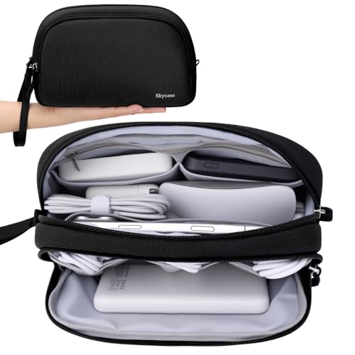 Skycase Travel Electronics Organizer, Cable Organizer Case for Essentials - color: Black, size: S