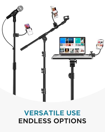 InnoGear Mic Stand Phone Holder, Flexible Gooseneck Mount Clamp for Microphone Boom Arm Tube Pipes Music Accessories for iPhone 16 15 14 13 12 MAX Pro Samsung Galaxy All Smartphones (Pack of 2) - size: Compact (Pack of 2)