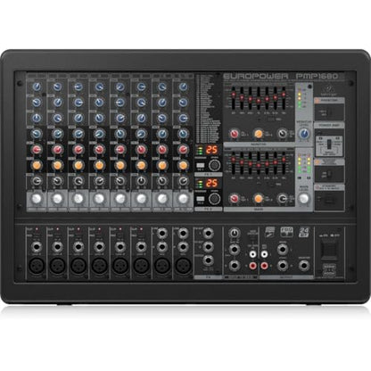 Behringer EUROPOWER PMP1680S 1600W 10-Channel Powered Mixer, Bundle with 2x H&A XLR M To F Cable