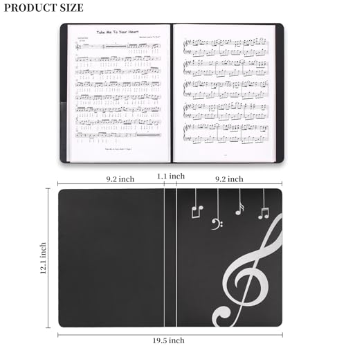 Music Folder Sheet Music Folders Binder Music Choral Storage Holder 50 Pack | Blank Sheet Files Plastic A4 Size 40 Pockets - size: 50 Pack