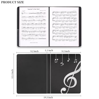 Music Folder Sheet Music Folders Binder Music Choral Storage Holder 50 Pack | Blank Sheet Files Plastic A4 Size 40 Pockets - size: 50 Pack