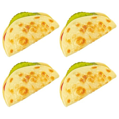 Framendino, 4 Pack Artificial Pancake Taco Fake Burrito Dessert Simulated Food Model Lifelike Props for Display Photography
