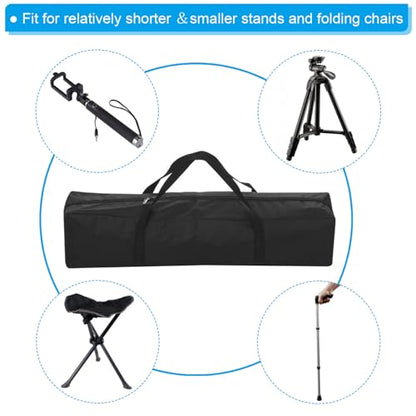 PATIKIL 27 Inch Camp Chair Replacement Bag, 2 Pack Nylon Folding Carrying Storage Bag for Beach With Large Zipper Shoulder Strap for Camping Travel, Black - size: 27 x 7.8 x 7.8 inch