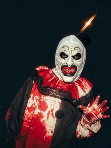 Art The Clown Mask Terrifier Full Head Latex Scary Killer Clown Mask Halloween Cosplay Costume For Adults - color: Clothwhite