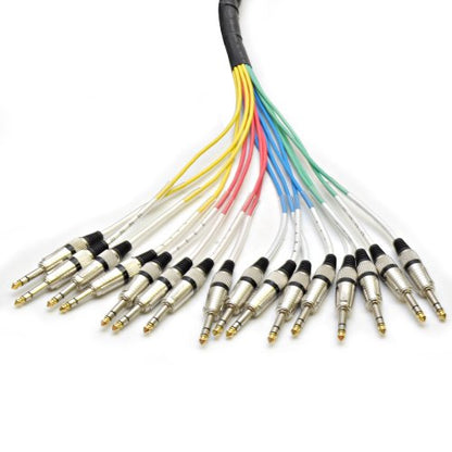Seismic Audio - SAXT-16x10M - 16 Channel 10' XLR Male to 1/4" TRS Snake Cable - size: 10 Foot - 16 Channel