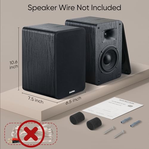 Saiyin 5" Woofer Passive Speaker, 40W x 2, 20mm Silk Dome Tweeter, 4 Ohm | Stereo Speakers with Enhanced Vocal Clarity, Passive Bookshelf Speakers for Home Audio, Receiver or Amplifier Required