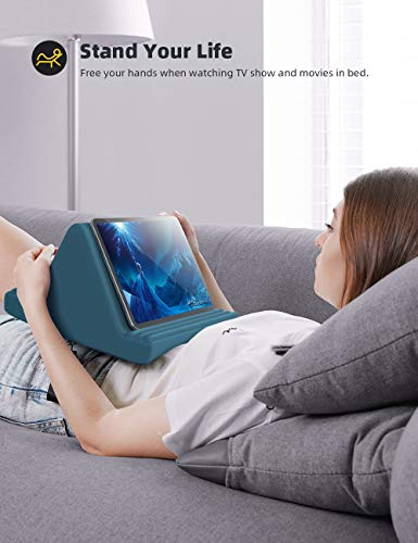 Lamicall Tablet Pillow Stand iPad Bed Soft Holder for Lap 6 Viewing Angles | Soft, Relieve Neck Fatigue, 6 Viewing Angles, Sofa Tablet Dock for 4-13" iPad Pro Air Mini Kindle Galaxy Tab E-Reader Gifts - color: Blackish Green