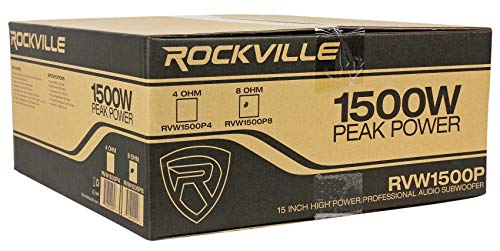 Rockville RVW1500P8 15" Raw DJ PA Replacement Subwoofer, 8 Ohm | 1500W Peak / 750W RMS, 70 Oz Magnet, 2.5" 4-Layer CCAW Voice Coil, Kevlar Cone, Steel Basket, 20Hz-1kHz, 103dB - style: 8 Ohm