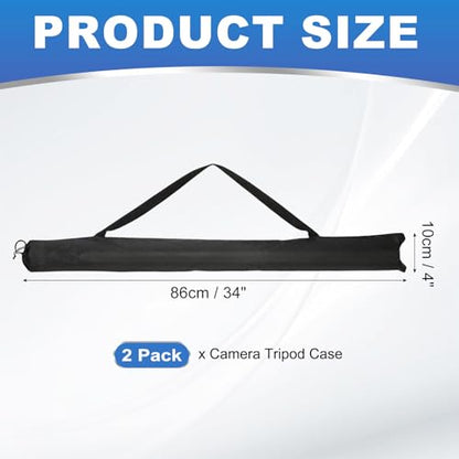 PATIKIL 34 x 4 Inch Tripod Carrying Case, 2 Pack Camera Tripod Carrying Bags Oxford Cloth Padded Bag for Camera Gear Mic Light Stand Sheet Music Photography Accessories, Black - size: 34 x 4 Inch