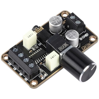 DROK 5W+5W Mini Audio Amplifier Board PAM8406 DC 5V Digital Stereo Power Amp 2.0 Dual Channel Class D Amplify Module for Speaker Sound System DIY - size: 5W+5W