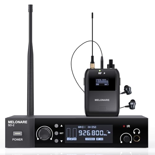 MELONARE Wireless IEM System Auto Scan Stereo SD-2-1R