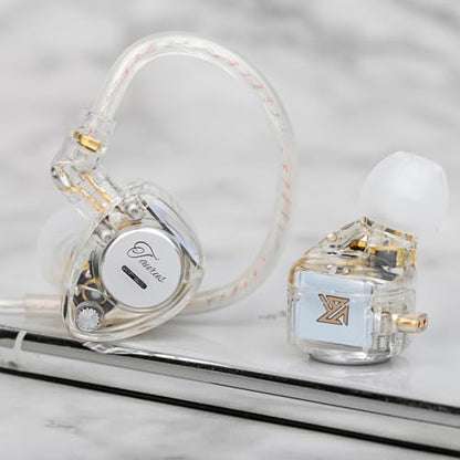 KZ Taurus in Ear Monitor Headphones, Horizontal 2DD in Ears, Gaming Earbuds, Noise Isolating Ear Buds Sound Localization in-Ears for Singers Musicians Audiophiles - color: SolidWhite, style: with Mic