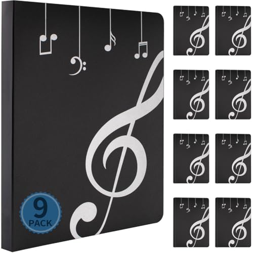 Sheet Music Folders 9 Pack Bulk Binder Music Choral Storage Holder | Band Folder Blank Sheet Files Plastic A4 Size 40 Pockets - size: 9 Pack