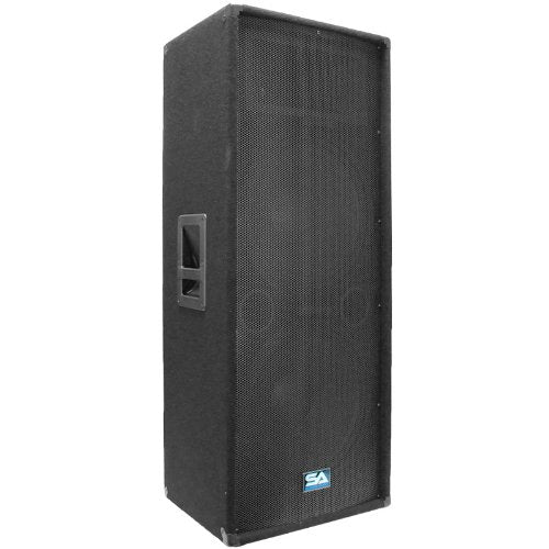 Seismic Audio - SA-155T-PKG23 - Pair of Dual 15 Inch PA/DJ Loudspeakers and 50' Speaker Cables - Dual 15 Inch Club,Party Loud Speakers