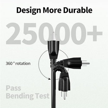 1 FT 5 Pack Indoor Extension Cord 16 Gauge, Short Power Cable | Black 1 FT 5 Pack 3 Prong Flexblie SJTW Cold Weatherproof -50°C Appliance Extension Cord 13 AMP 1625W 16AWG Electric Cable - size: 1FT-5pc