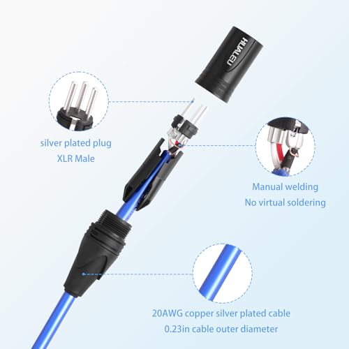 Right Angle 1/4" TRS to XLR 3Pin Male Audio Cable,Right Angle 6.35mm TS to XLR Male,6N OFC+Silver Plated HI-END Audio Cable for Microphone Mixer-1FT 2Pack - size: 1Feet（2Pack）, style: 90° TRS To XLR M