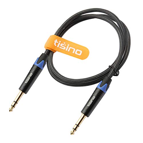 Tisino 1/4 inch TRS Cable, Quarter inch 1/4 TRS to TRS Balanced Stereo Audio Cable Male to Male Pro Interconnect Cable, Nylon Braid - 10 FT - size: 10 feet